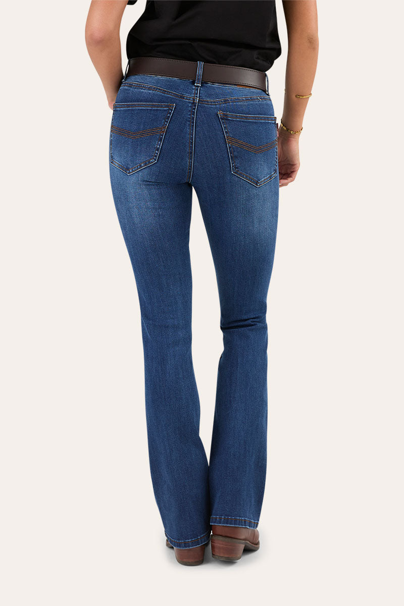 Katherine Womens Mid Rise Bootleg Jeans