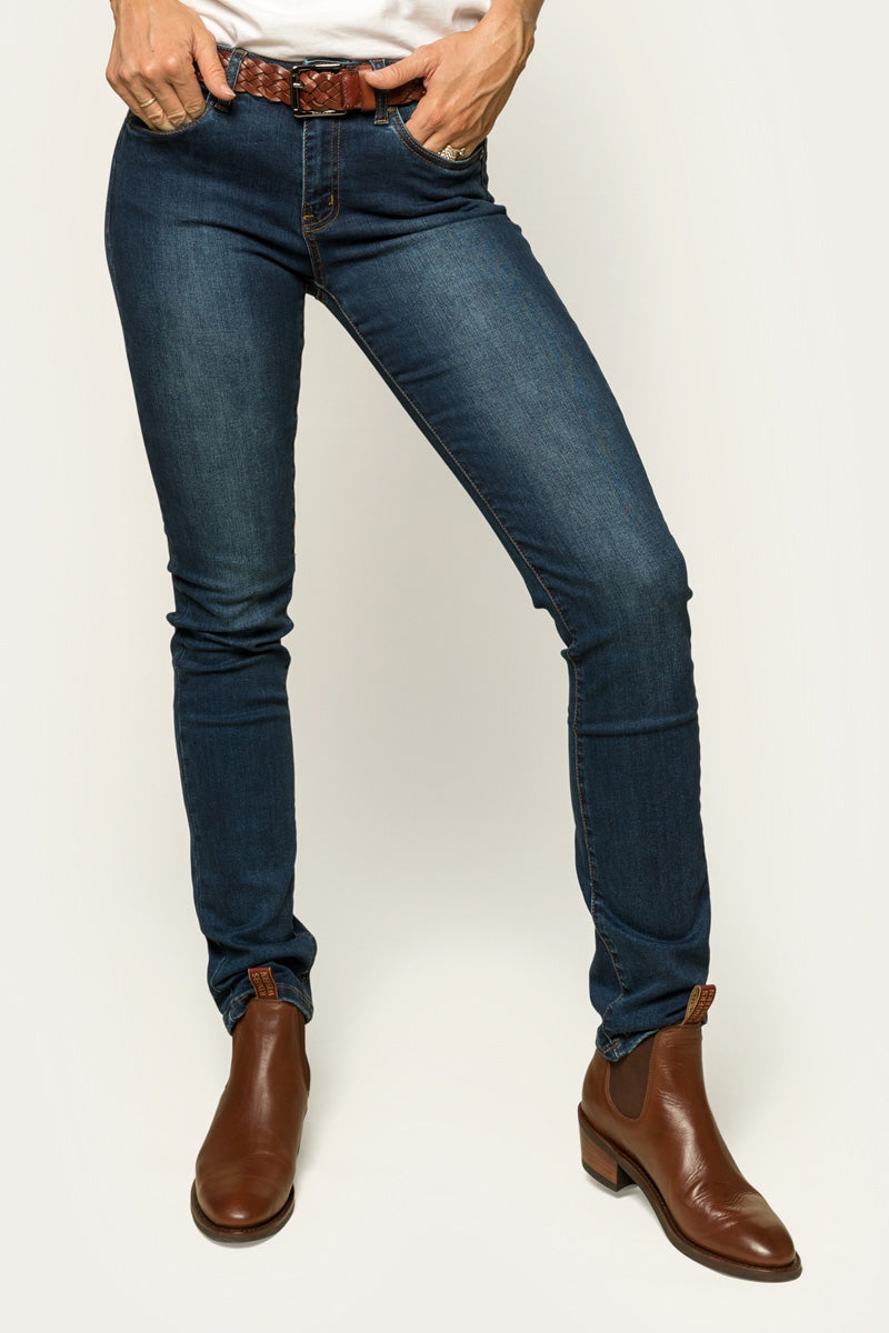Victoria Womens Mid Rise Straight Leg Jeans
