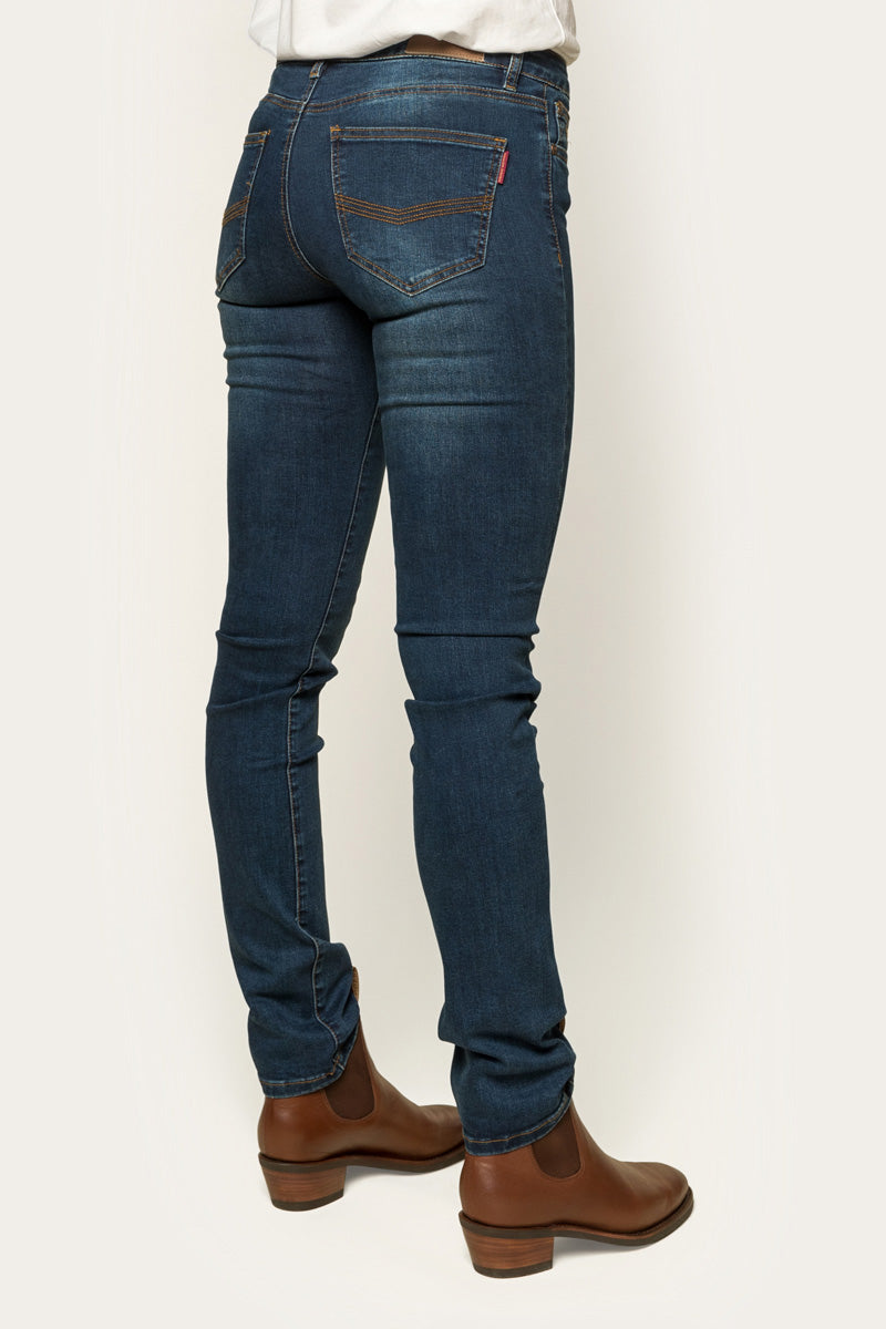Victoria Womens Mid Rise Straight Leg Jeans