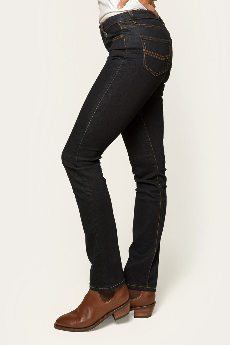 Victoria Womens Mid Rise Straight Leg Jeans
