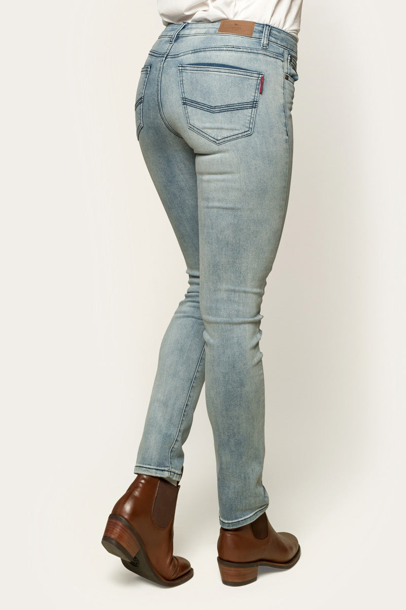 Victoria Womens Mid Rise Straight Leg Jeans