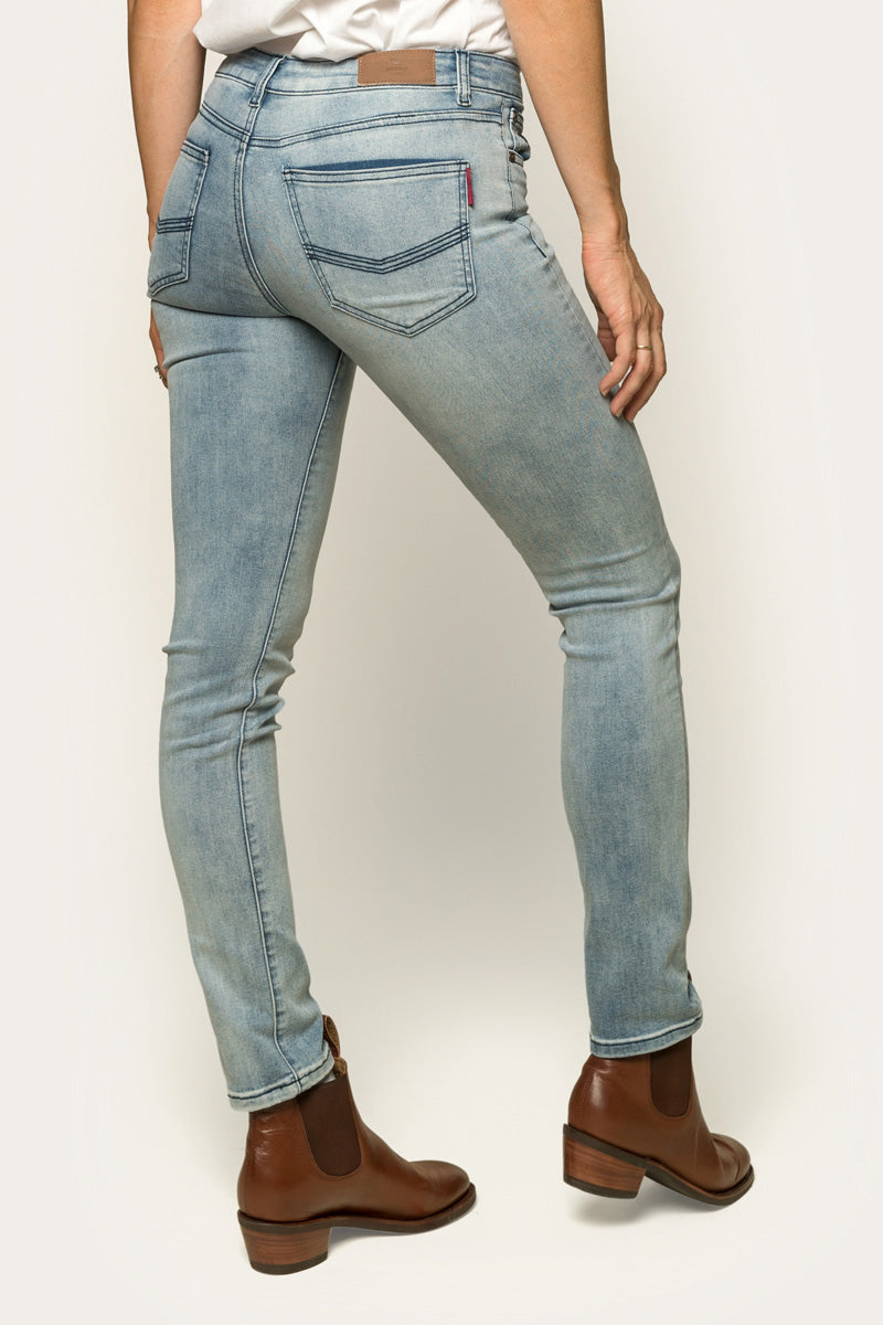 Victoria Womens Mid Rise Straight Leg Jeans