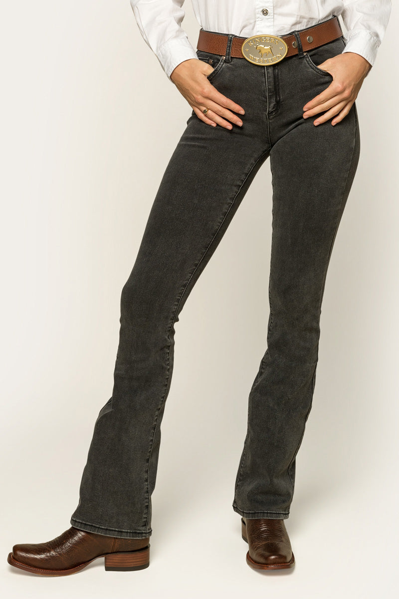 Katherine Cowgirl Womens Mid Rise Bootleg Jeans