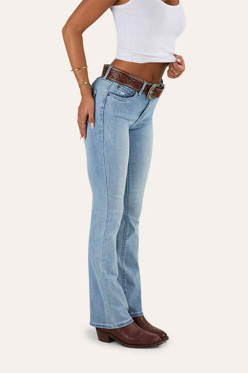 Katherine Cowgirl Womens Mid Rise Bootleg Jeans