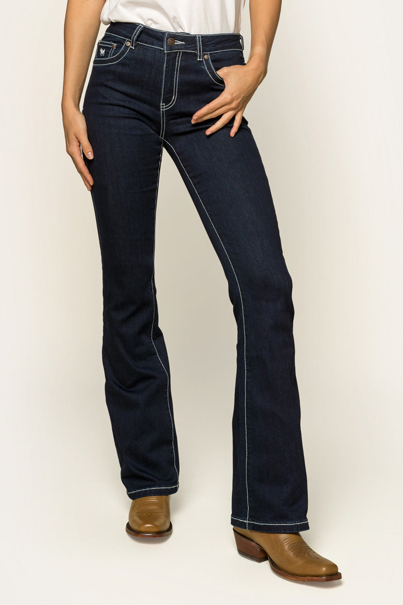 Caroline Womens Mid Rise Bootleg Jean