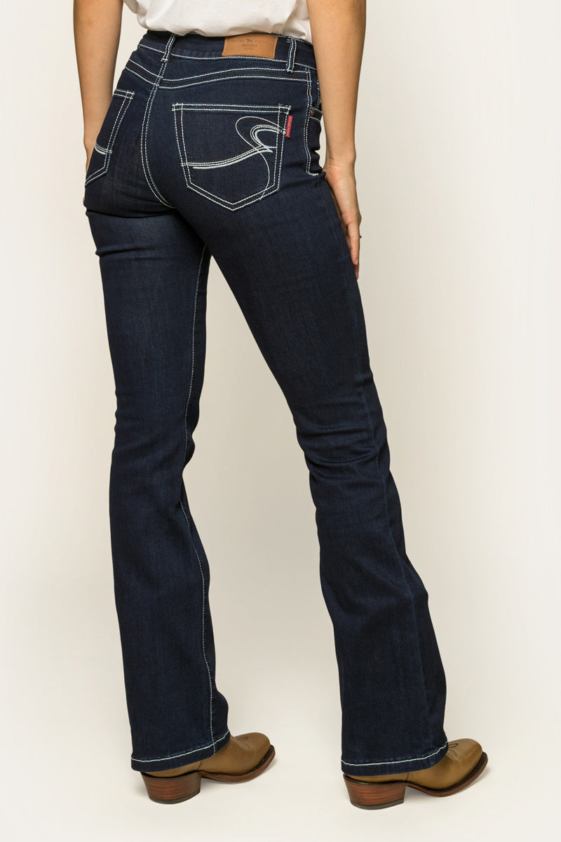 Caroline Womens Mid Rise Bootleg Jean