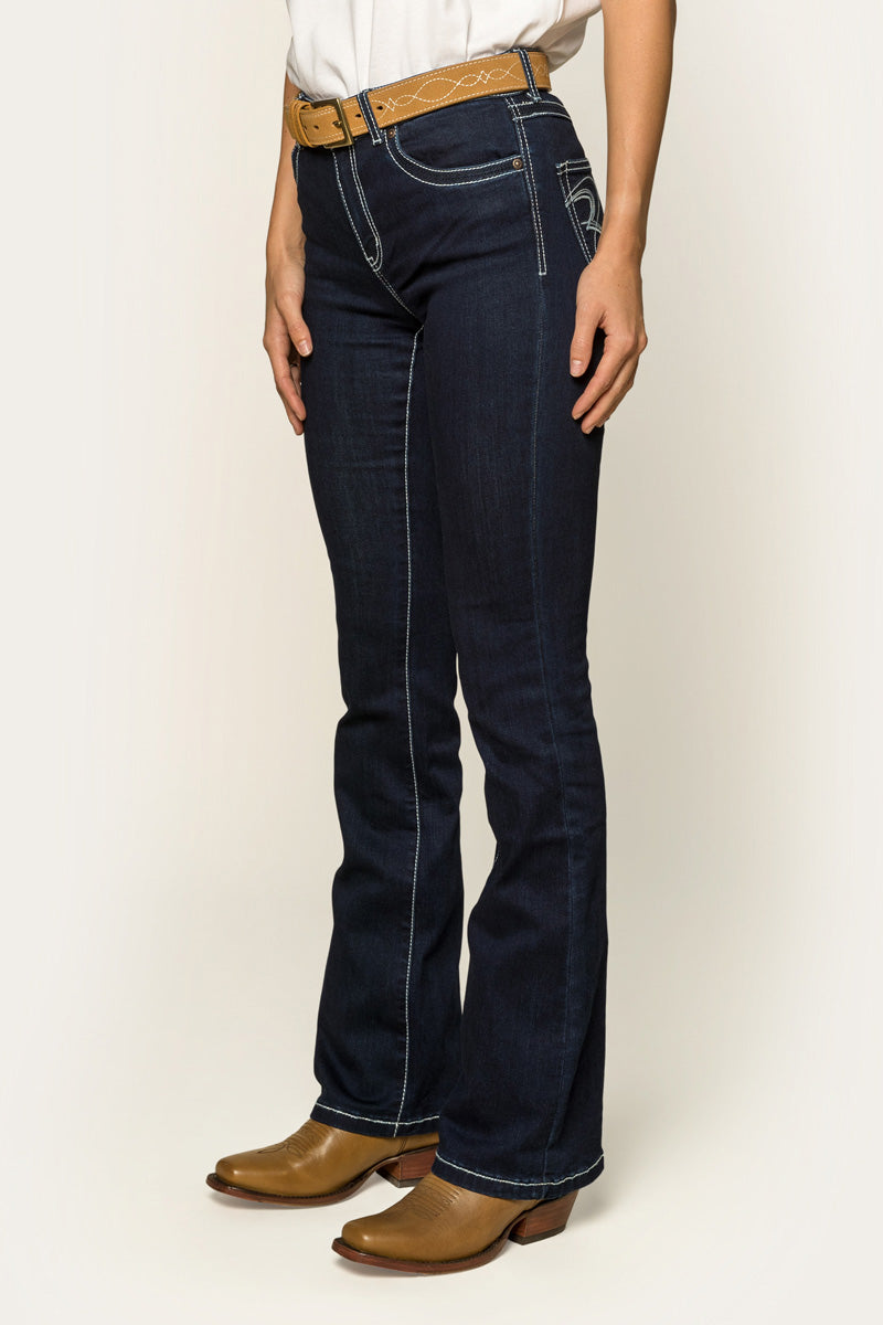 Caroline Womens Mid Rise Bootleg Jean