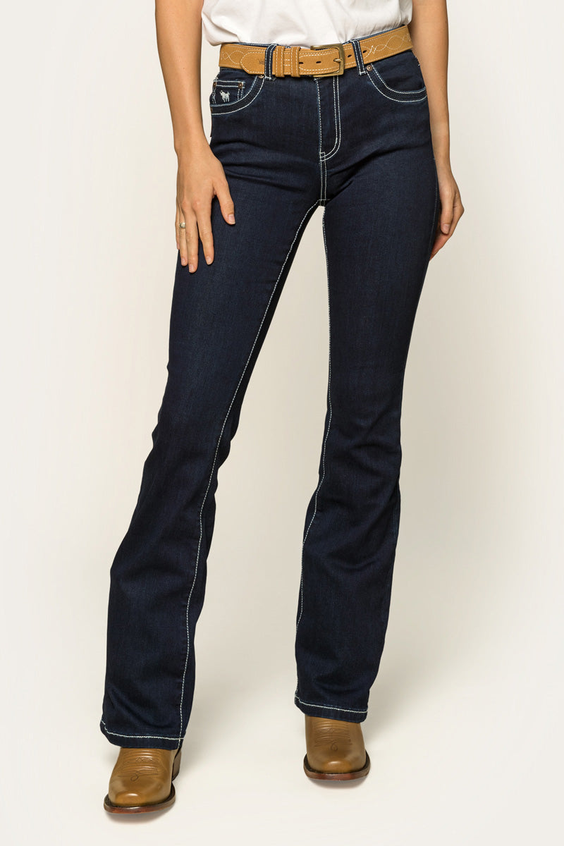 Caroline Womens Mid Rise Bootleg Jean