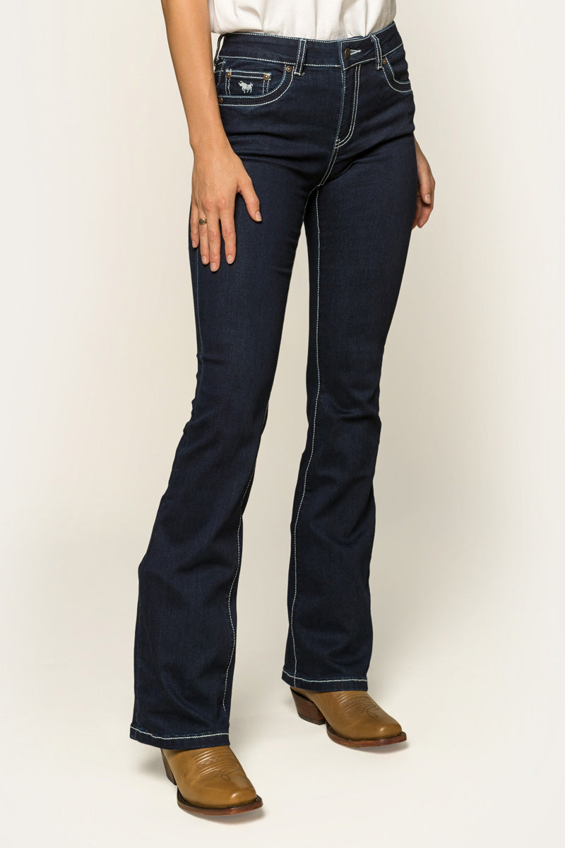 Caroline Womens Mid Rise Bootleg Jean