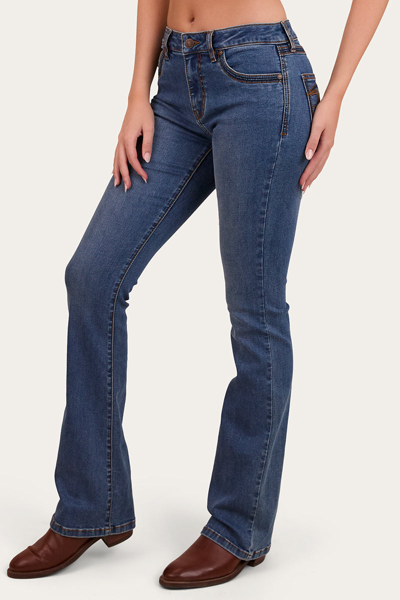 Caroline Womens Mid Rise Bootleg Jean