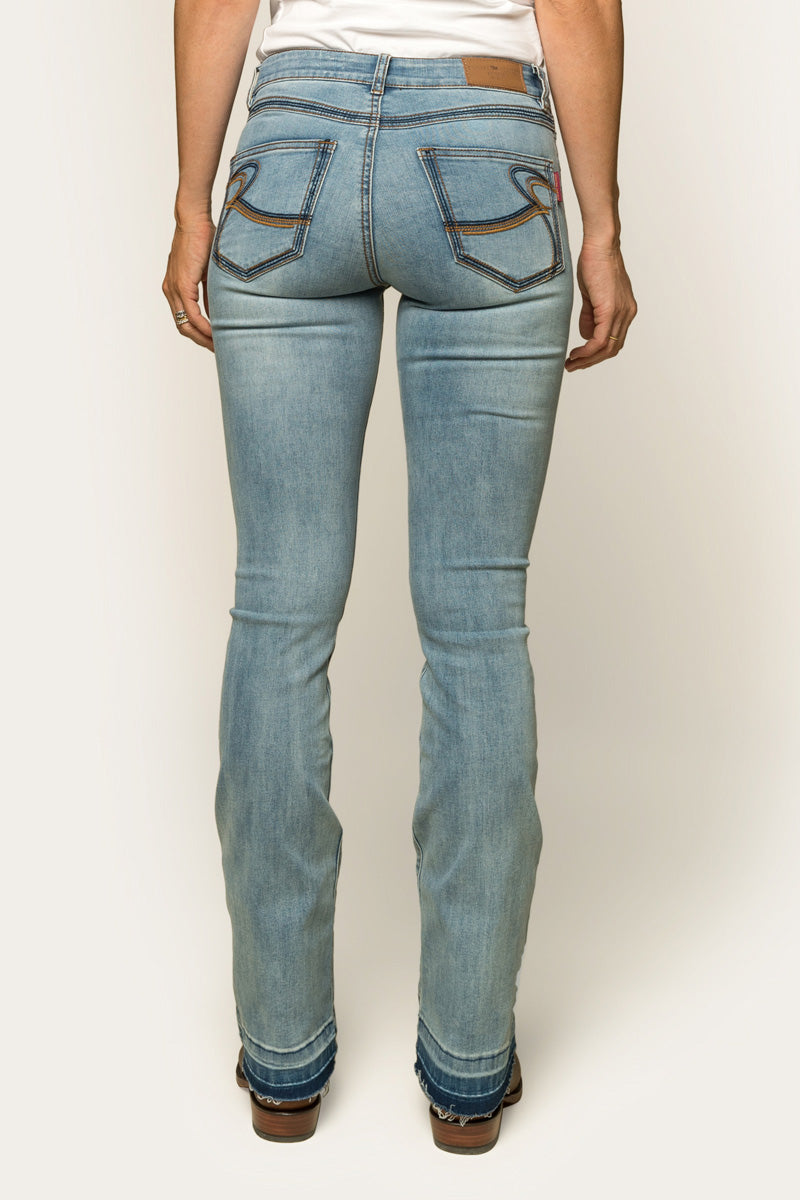Billie Womens Mid Rise Bootleg Jean