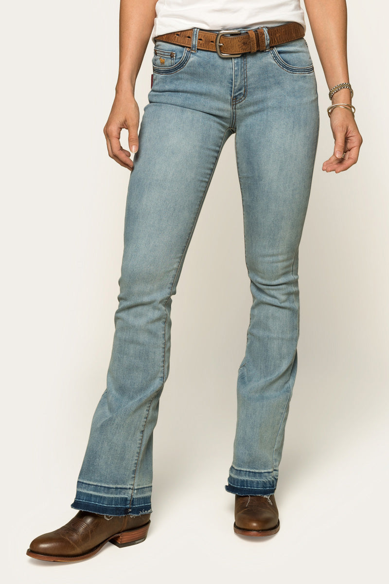 Billie Womens Mid Rise Bootleg Jean