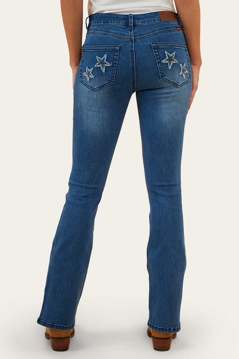 Caroline Rodeo Womens Mid Rise Bootleg Jean