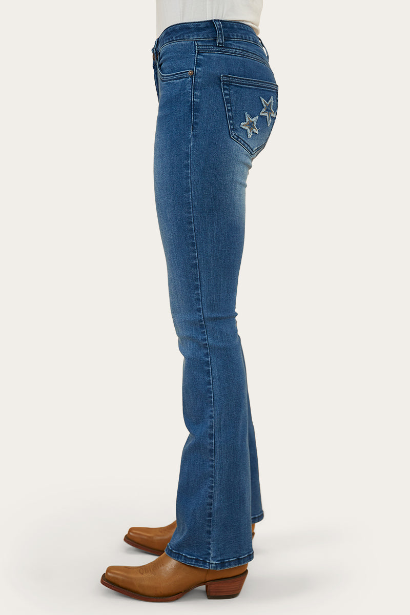 Caroline Rodeo Womens Mid Rise Bootleg Jean