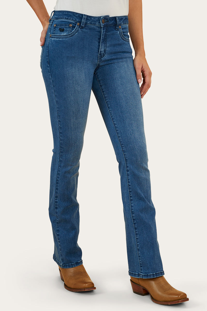 Caroline Rodeo Womens Mid Rise Bootleg Jean
