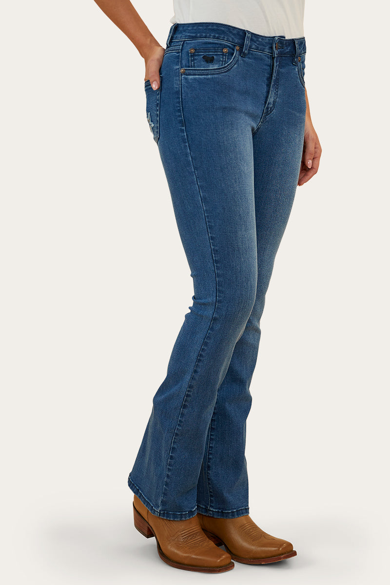Caroline Rodeo Womens Mid Rise Bootleg Jean