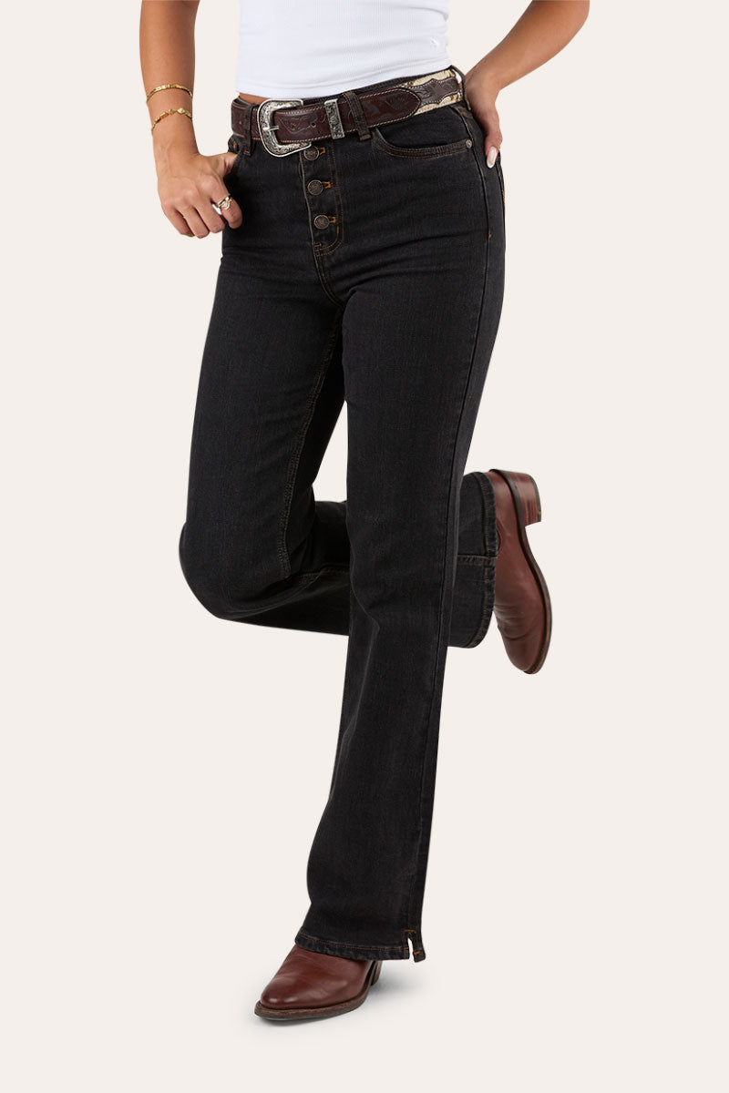 Betsy Womens High Rise Bootleg Jean