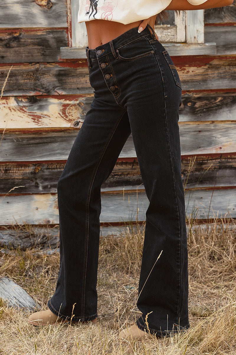 Betsy Womens High Rise Bootleg Jean
