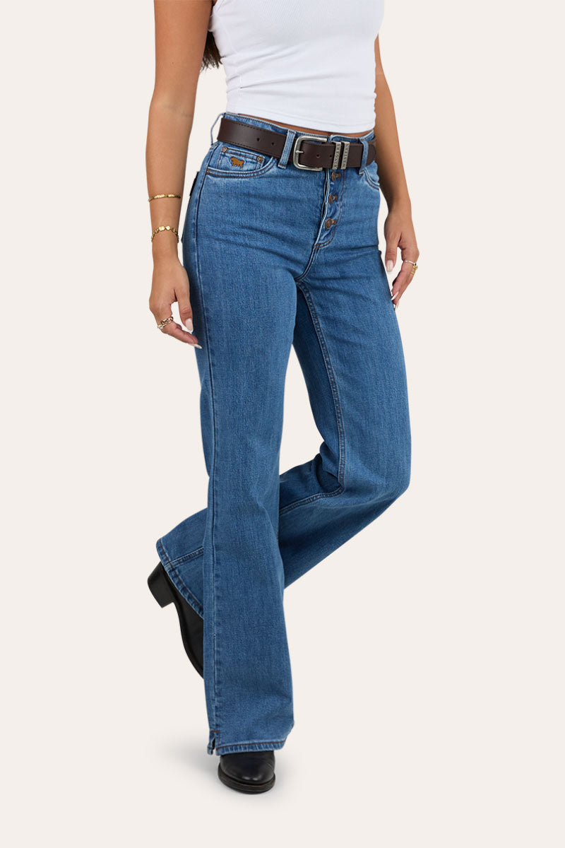 Betsy Womens High Rise Bootleg Jean