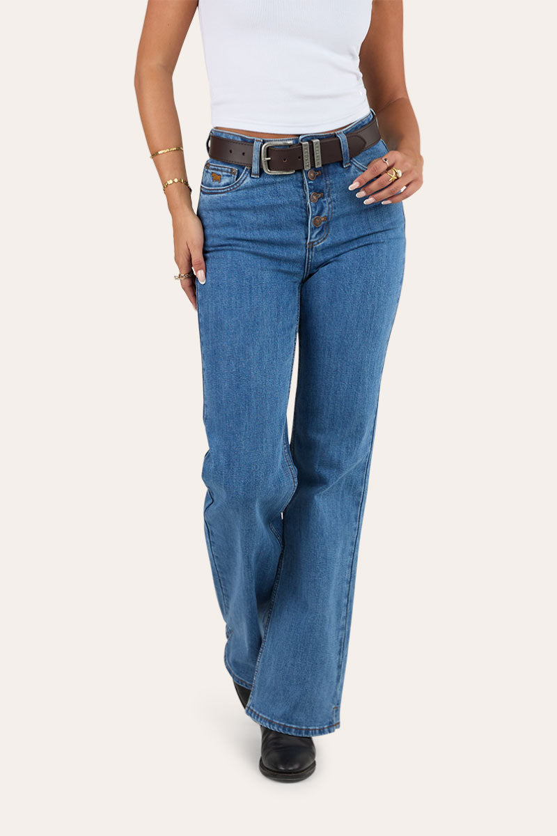 Betsy Womens High Rise Bootleg Jean