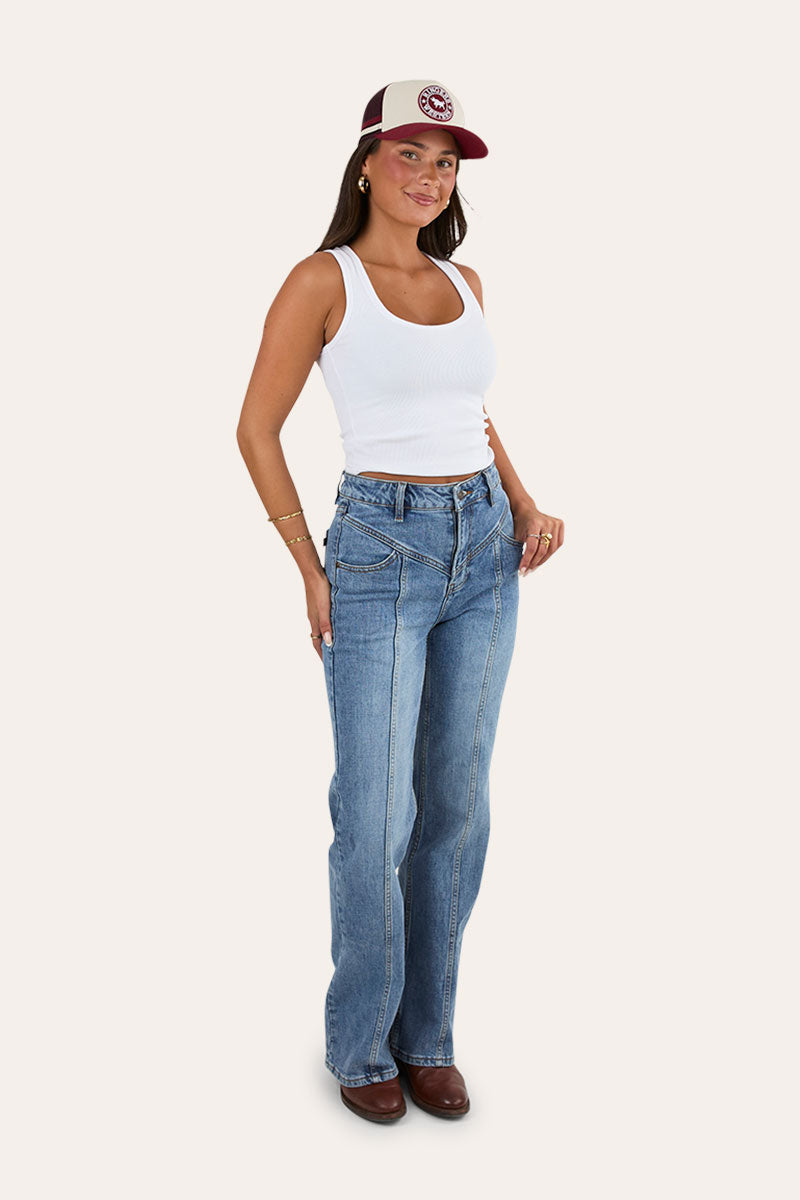 Edith Womens High Rise Bootleg Jean