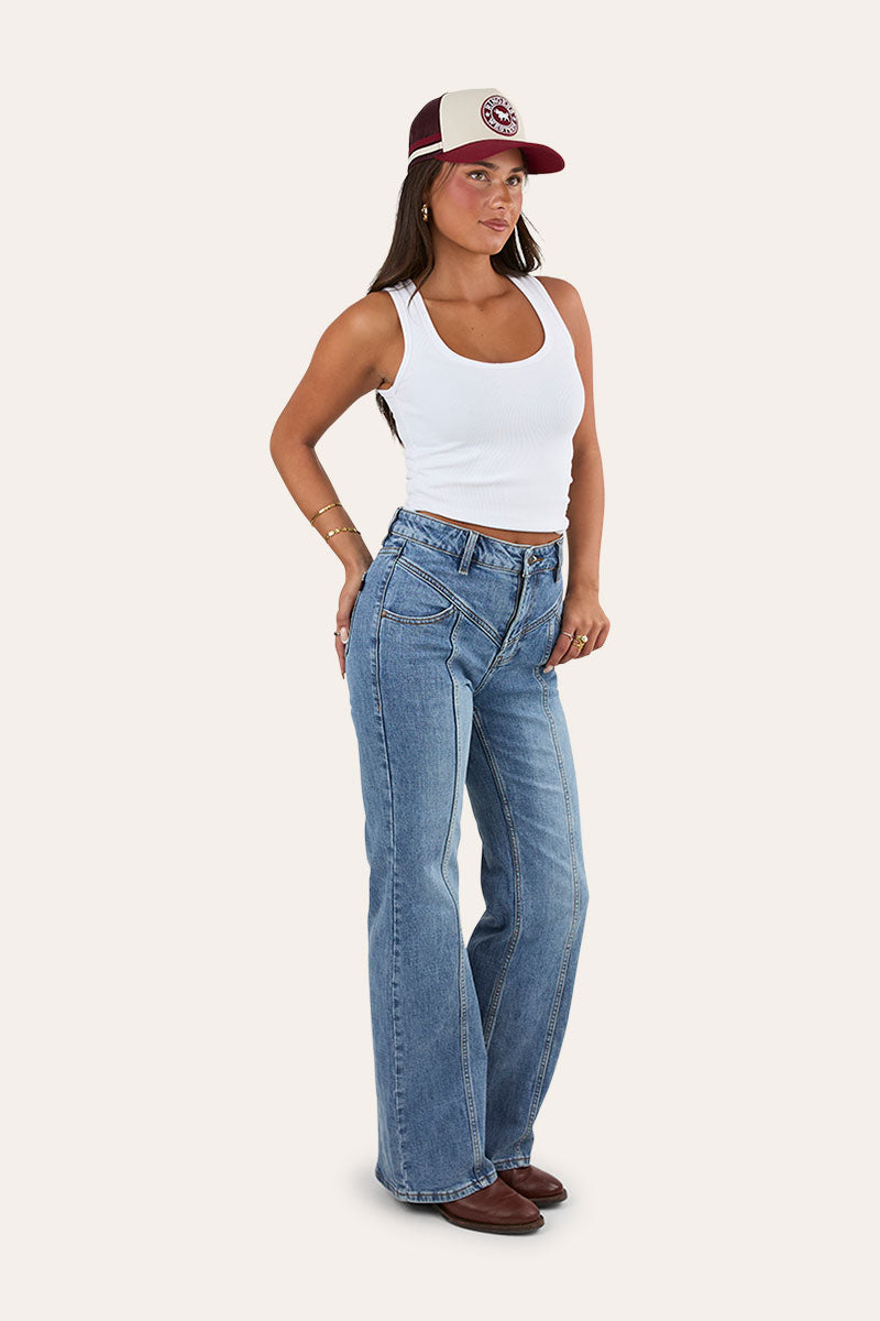 Edith Womens High Rise Bootleg Jean