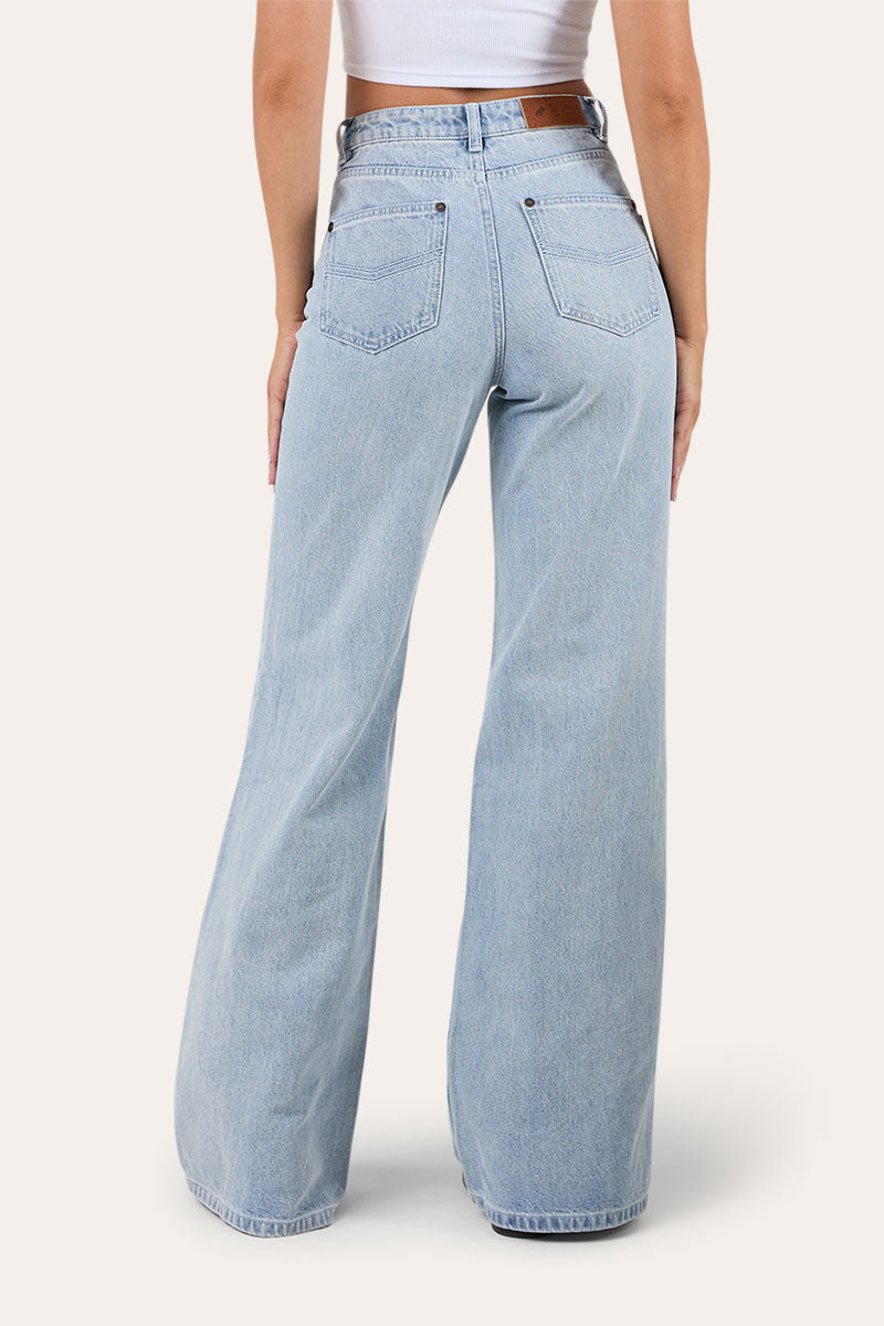 April Womens High Rise Wide Leg Jean