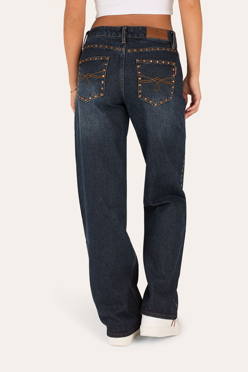 Cammy Midnight Stud Low Rise Wide Leg Jean