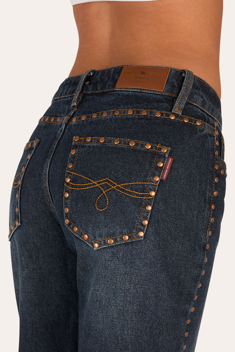 Cammy Midnight Stud Low Rise Wide Leg Jean