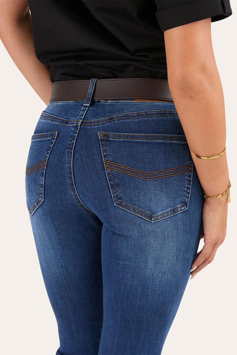 Katherine Womens Mid Rise Bootleg Jeans