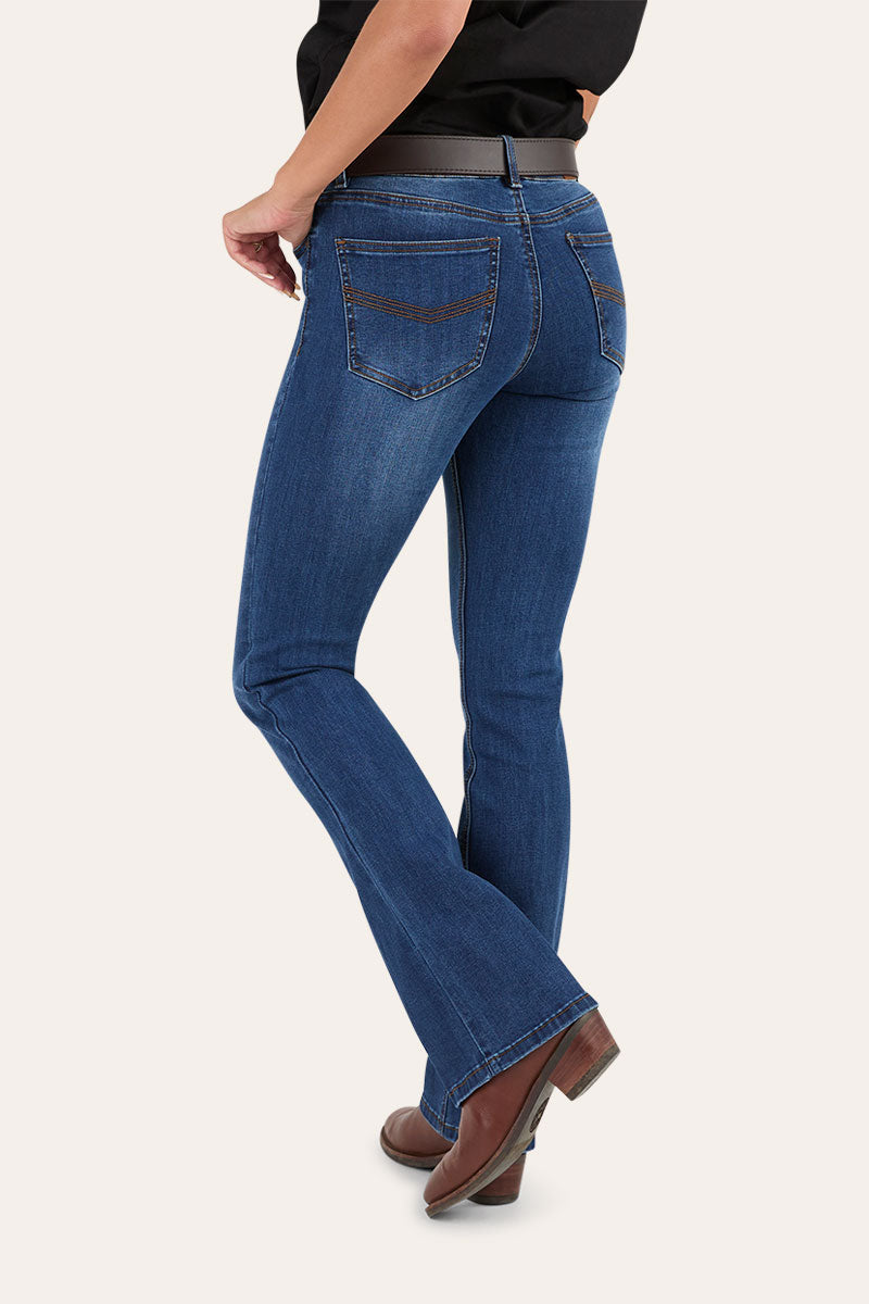 Katherine Womens Mid Rise Bootleg Jeans