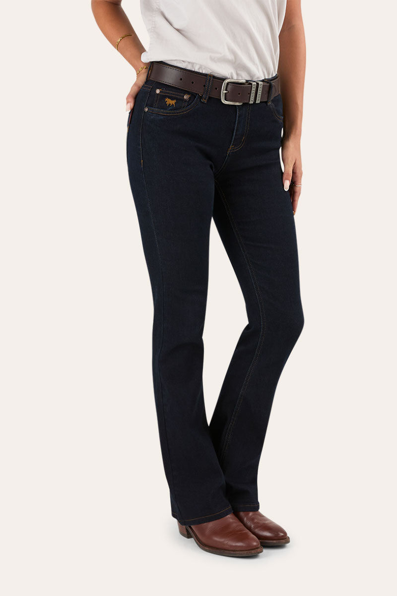 Katherine Womens Mid Rise Bootleg Jeans