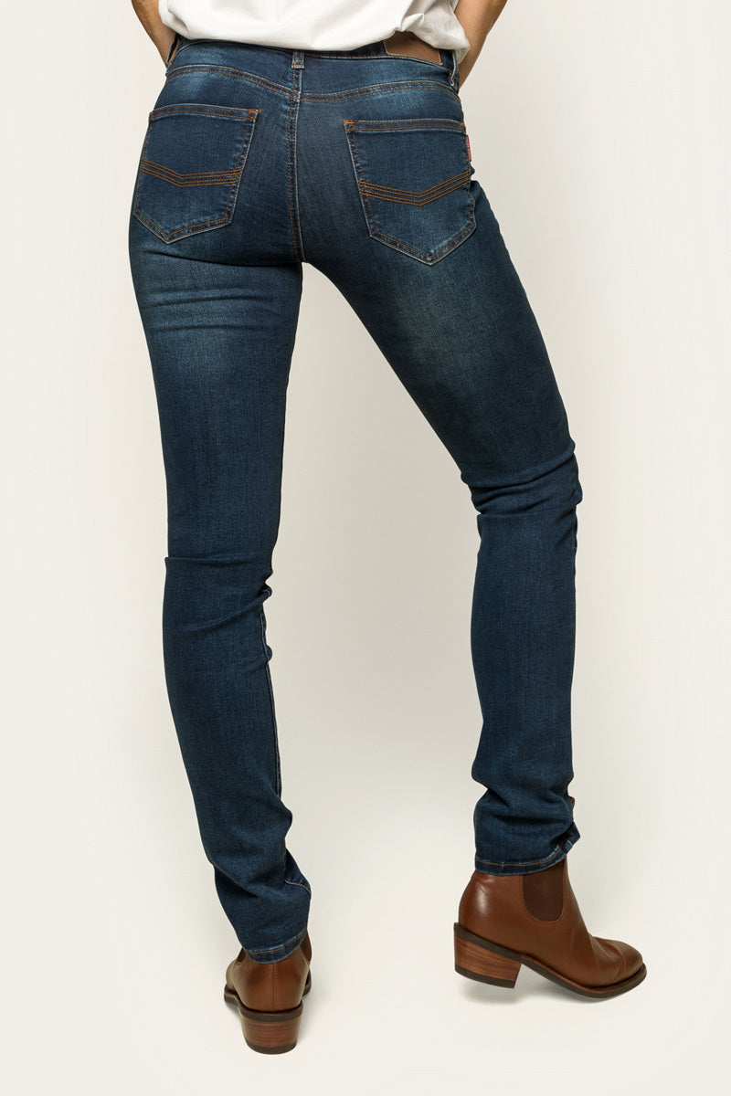 Victoria Womens Mid Rise Straight Leg Jeans