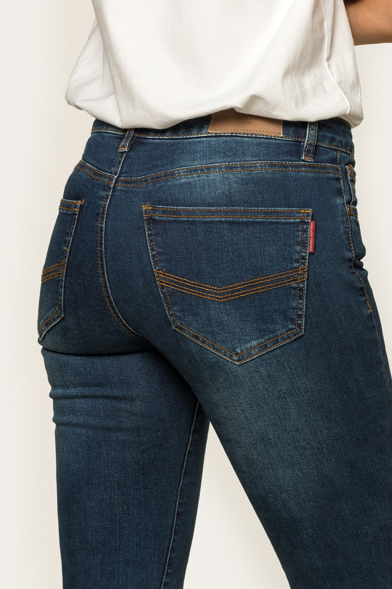 Victoria Womens Mid Rise Straight Leg Jeans