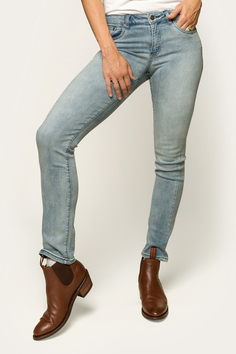 Victoria Womens Mid Rise Straight Leg Jeans