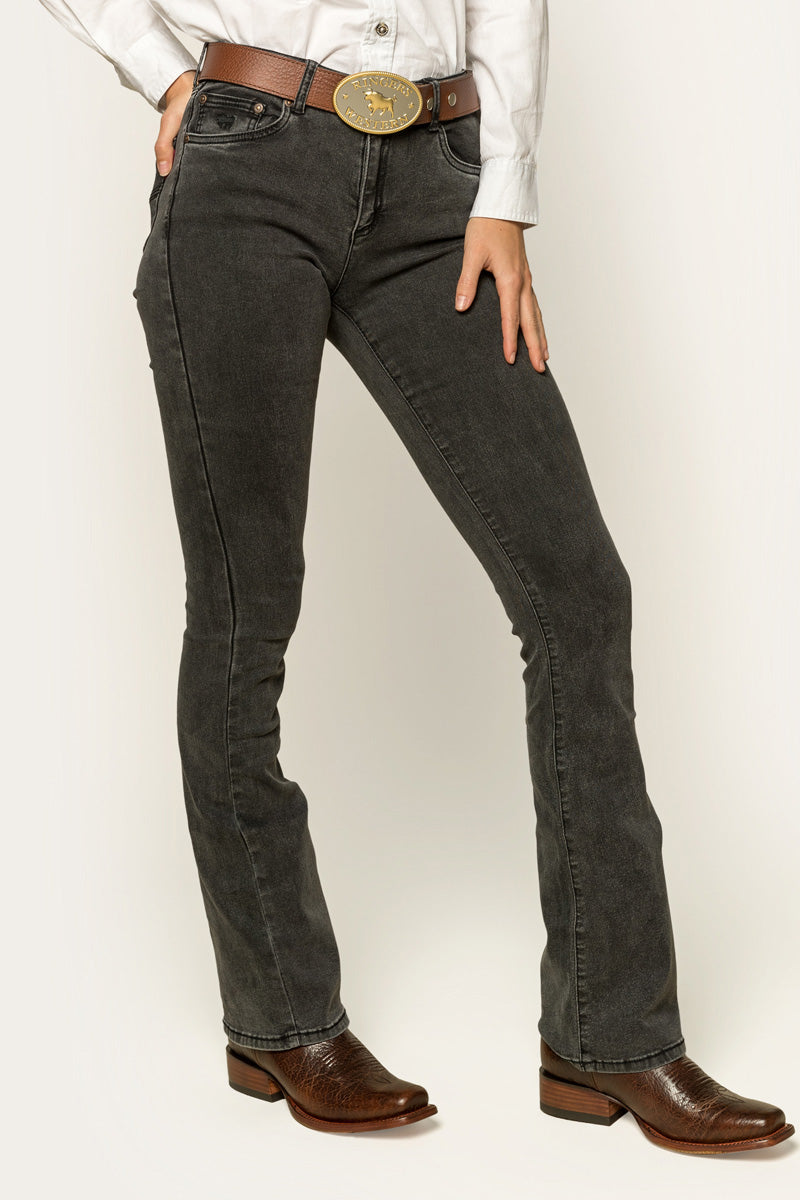 Katherine Cowgirl Womens Mid Rise Bootleg Jeans