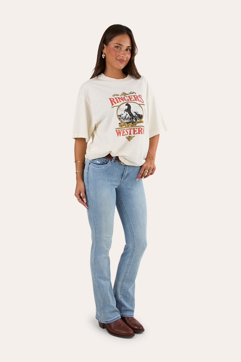 Katherine Cowgirl Womens Mid Rise Bootleg Jeans