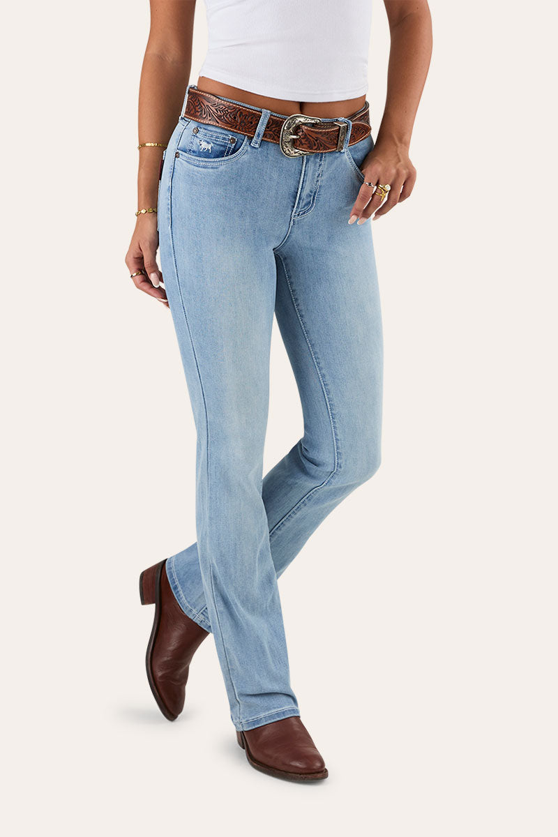 Katherine Cowgirl Womens Mid Rise Bootleg Jeans