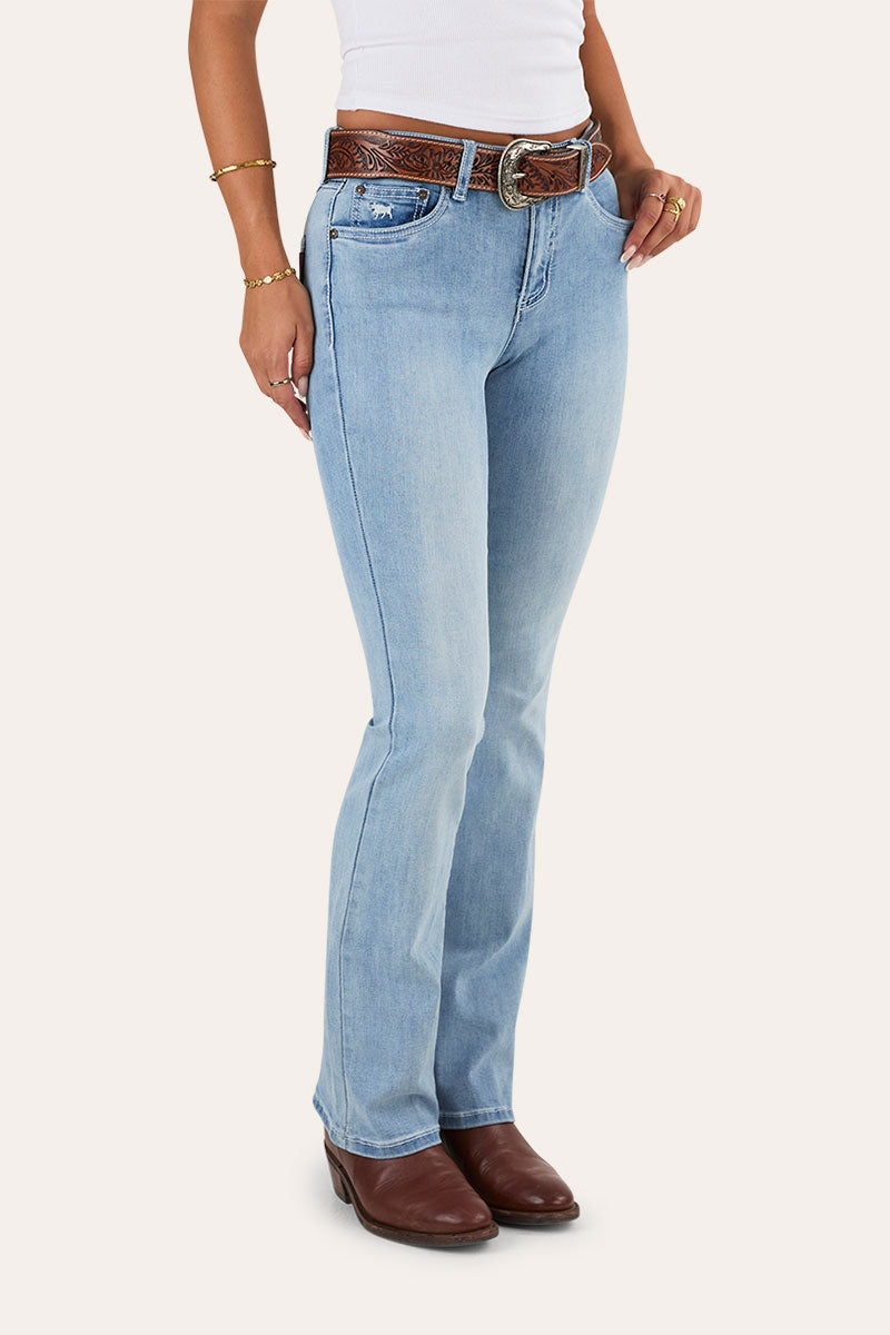 Katherine Cowgirl Womens Mid Rise Bootleg Jeans