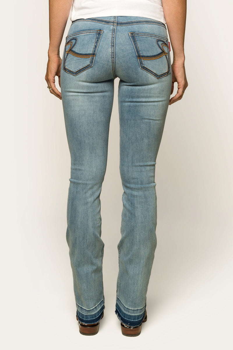 Billie Womens Mid Rise Bootleg Jean