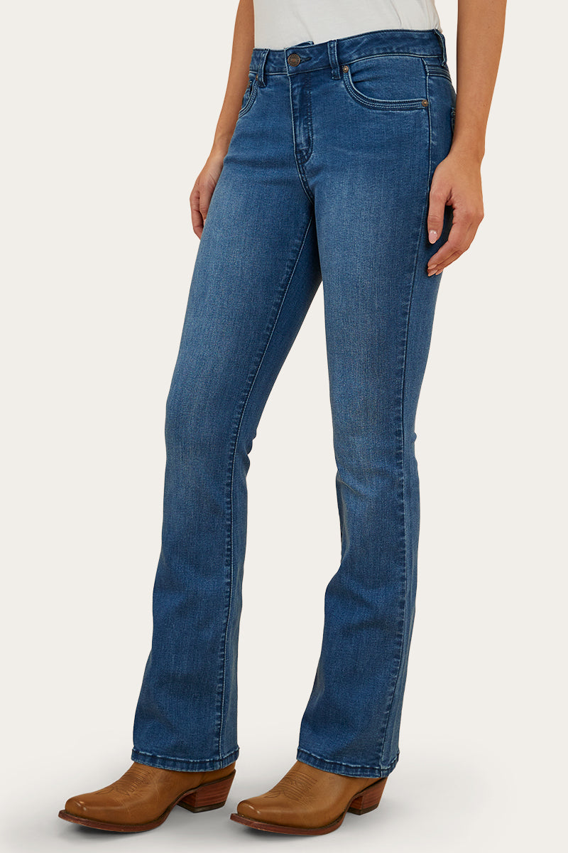 Caroline Rodeo Womens Mid Rise Bootleg Jean