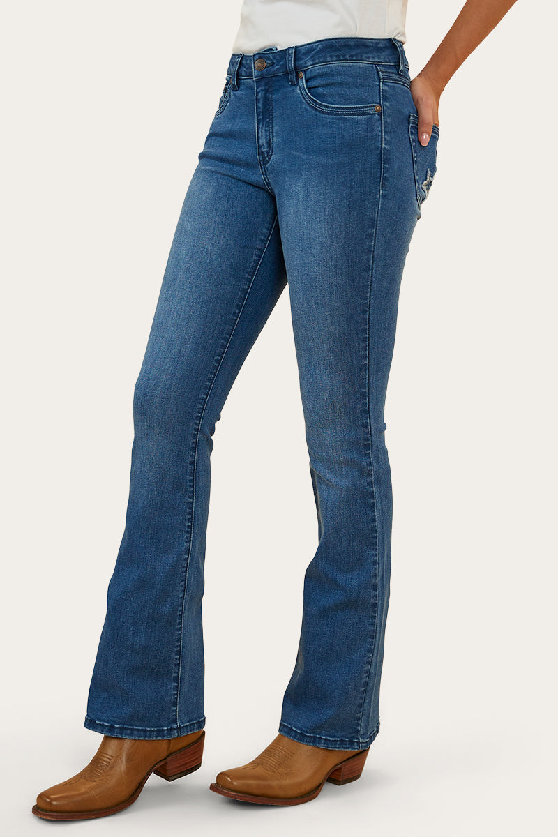 Caroline Rodeo Womens Mid Rise Bootleg Jean