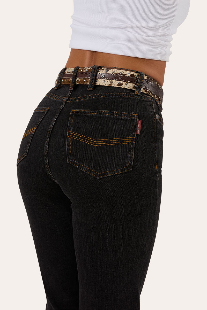 Betsy Womens High Rise Bootleg Jean
