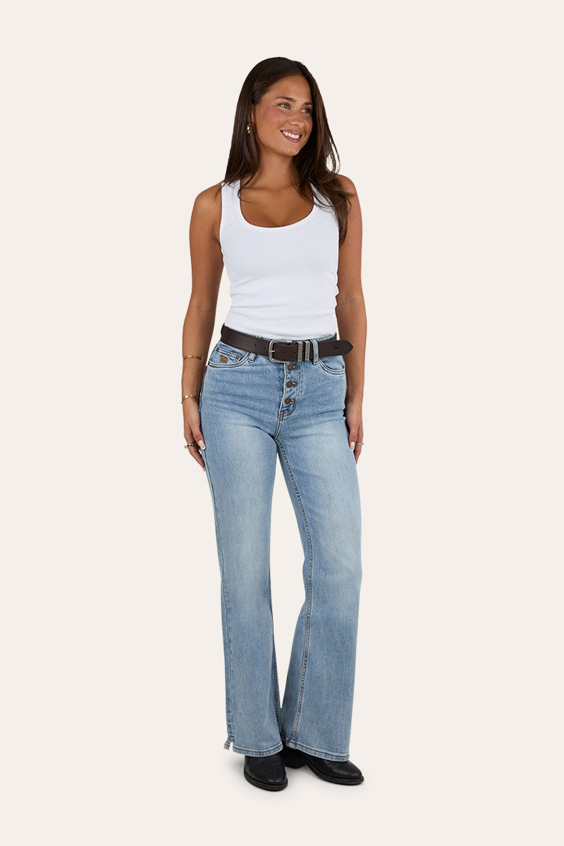 Betsy Womens High Rise Bootleg Jean