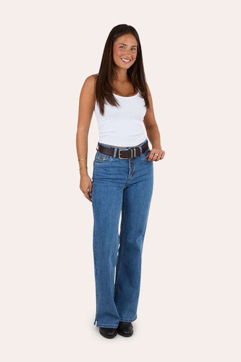 Betsy Womens High Rise Bootleg Jean