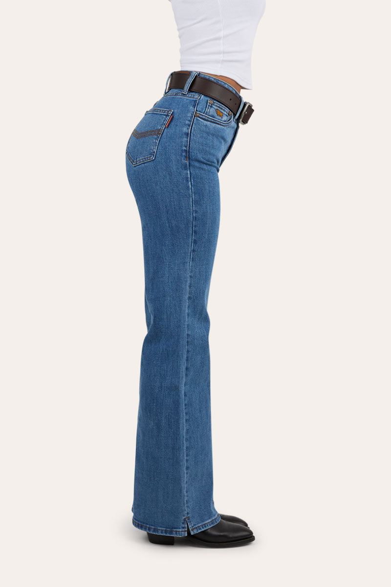 Betsy Womens High Rise Bootleg Jean
