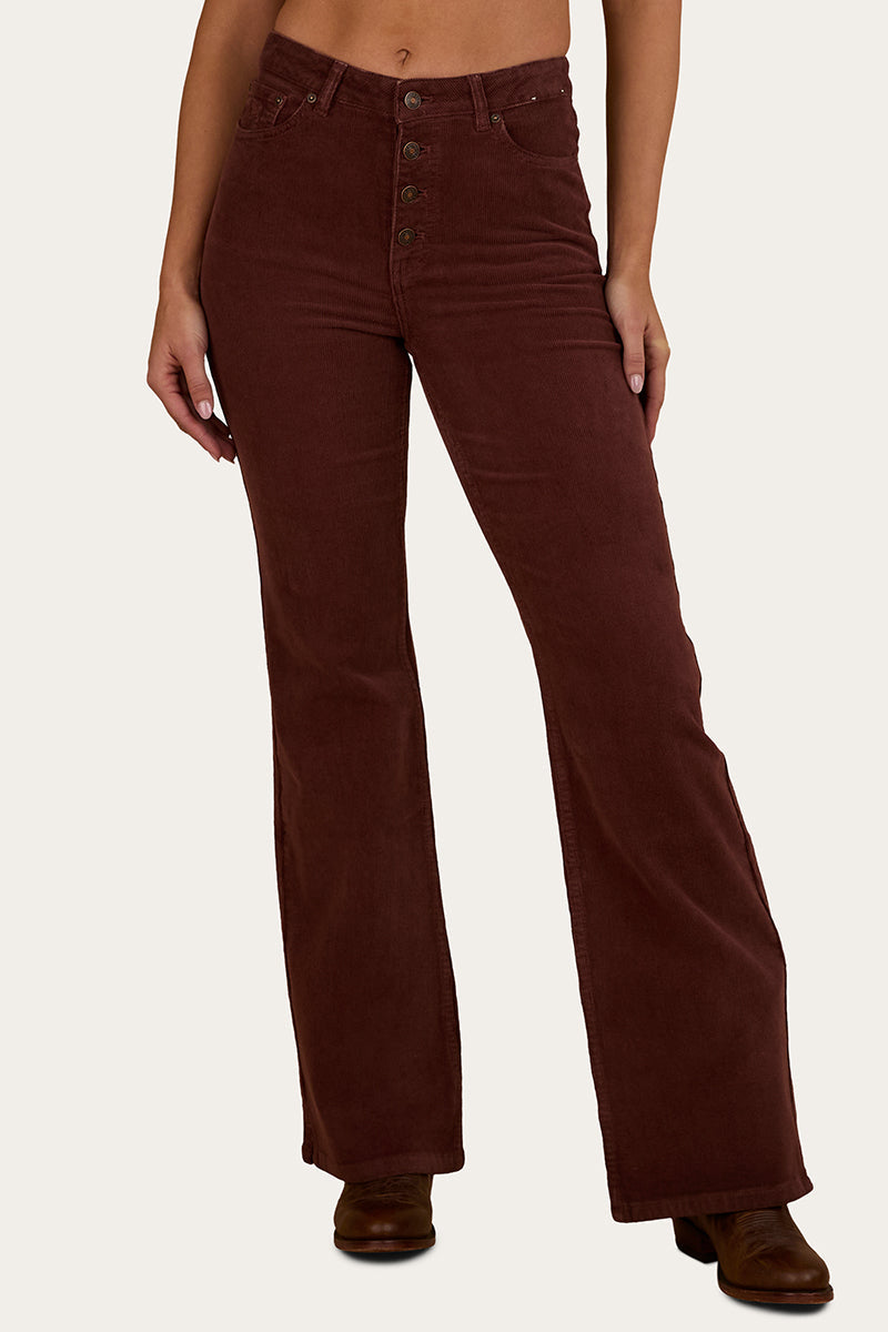 Betsy Corduroy Womens High Rise Bootleg Jean