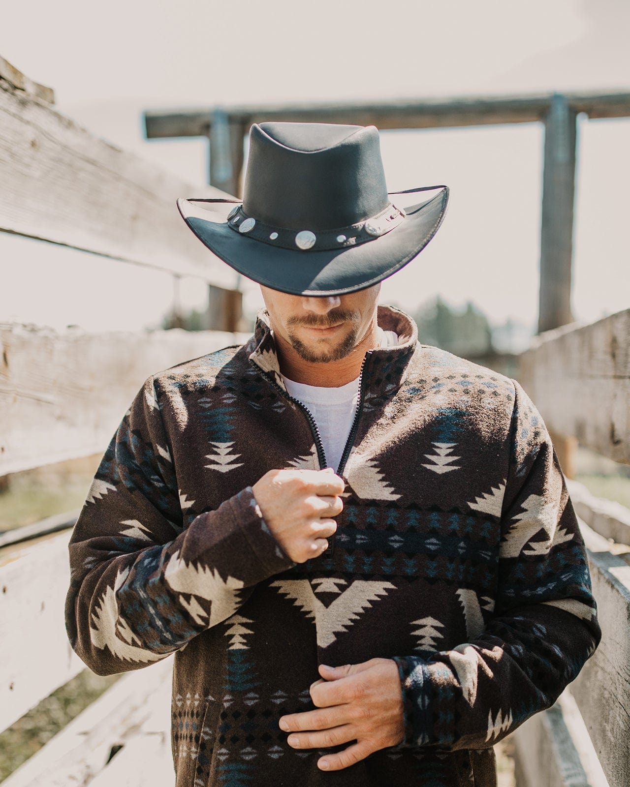 Rawhide Leather Hat