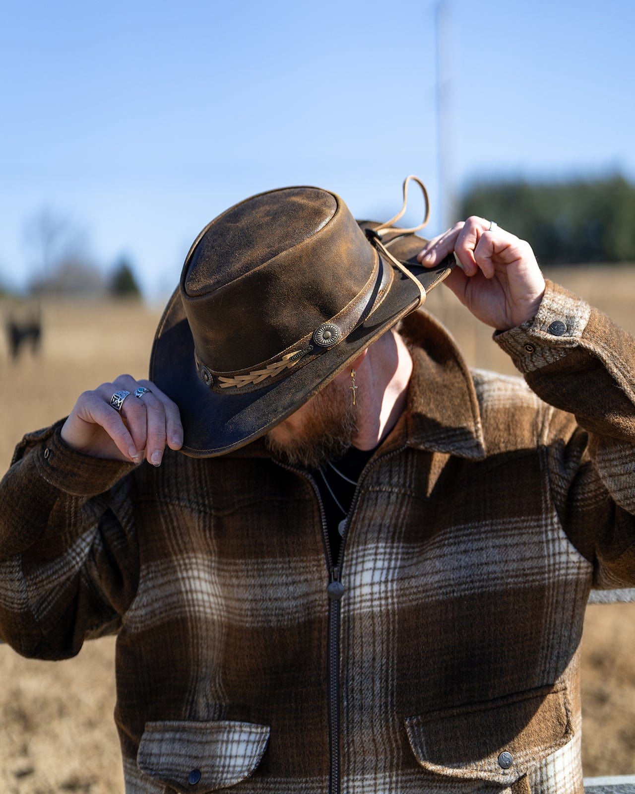Ridge Leather Hat